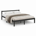 Queen Black Carbon Steel Platform Bed Frame, 82 x 62 x 36 in