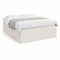 White Queen Storage Platform Bed Frame, 60 x 80 x 16 in, Engineered Wood