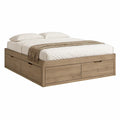 Queen Light Brown Engineered Wood Storage Platform Bed Frame with 6 Drawers, 82 x 62 x 18 in
